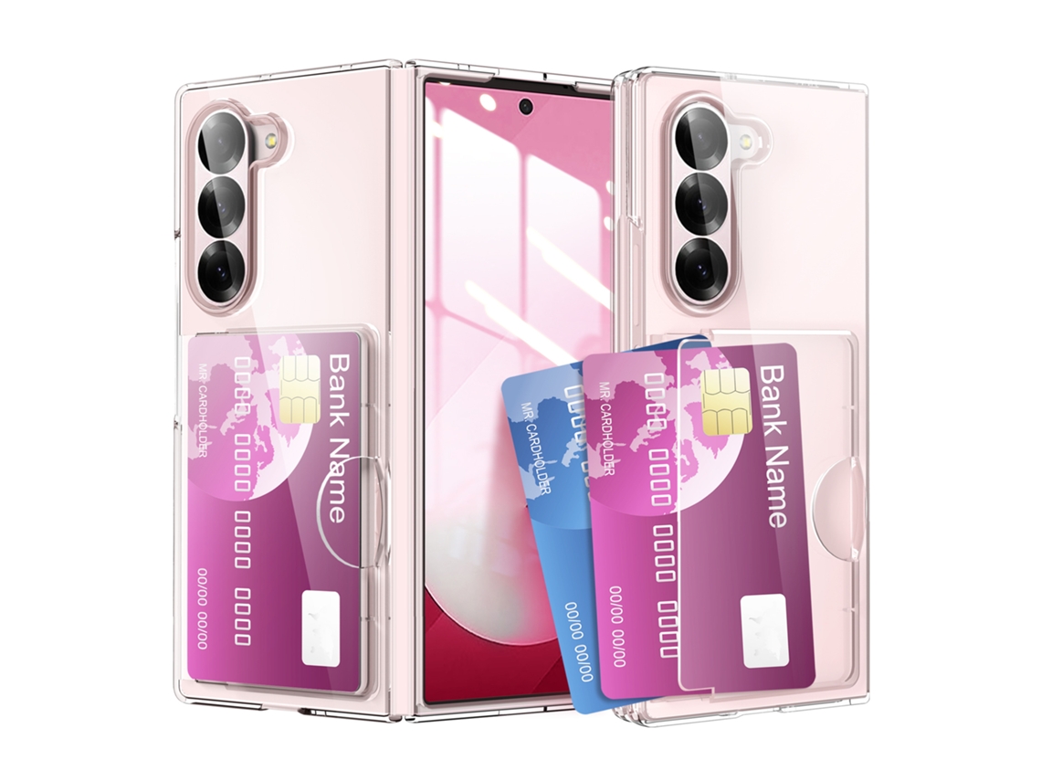 Capa Chrui Para Samsung Galaxy Z Fold 7, Proteção Completa Com Porta-cartões (compatível, Transparente)