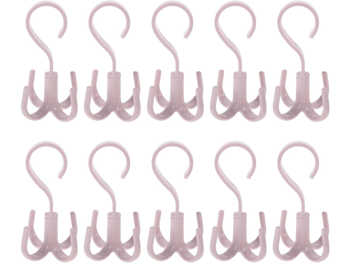 Conjunto De 10 Ganchos Giratórios Para Roupas E Acessórios, Cabides De Plástico Resistentes Para Cintos, Lenços, Bolsas