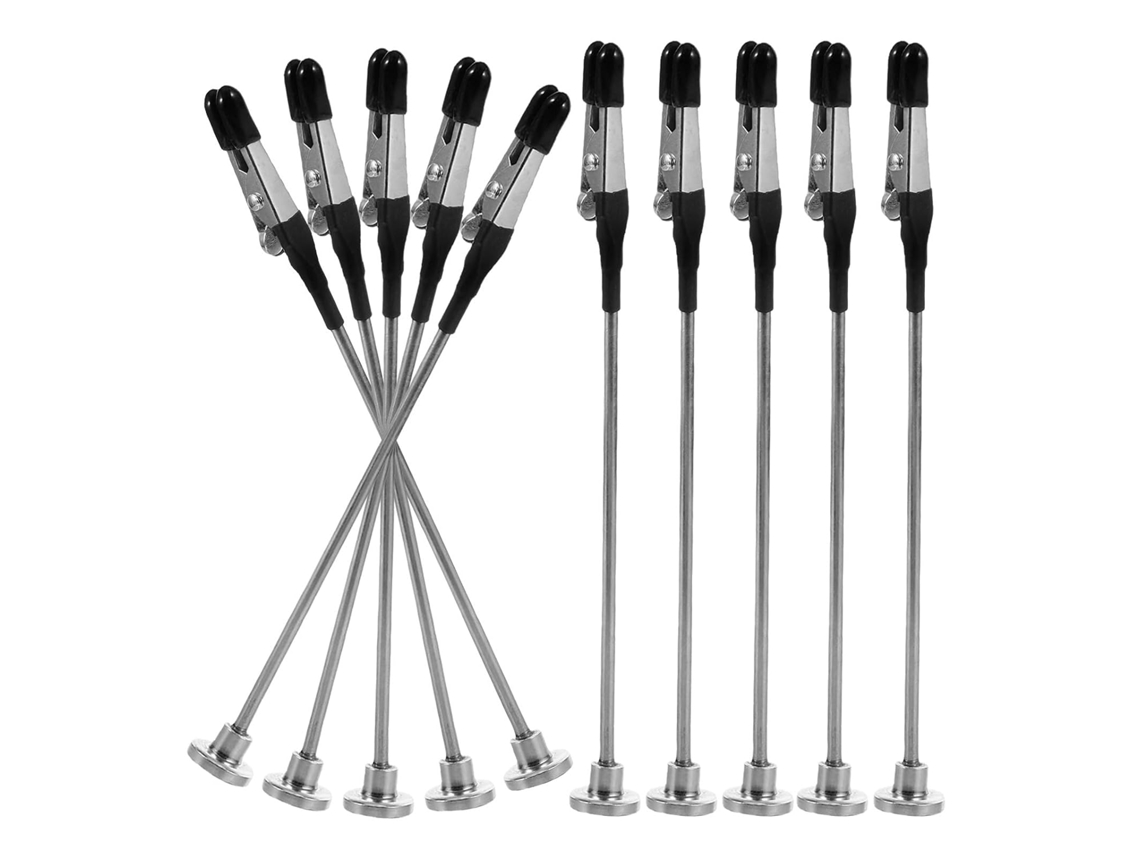 Conjunto de 10 clipes magnéticos para colorir modelos, pequenos clipes de metal para projetos de bricolagem, ideais para aerografia.