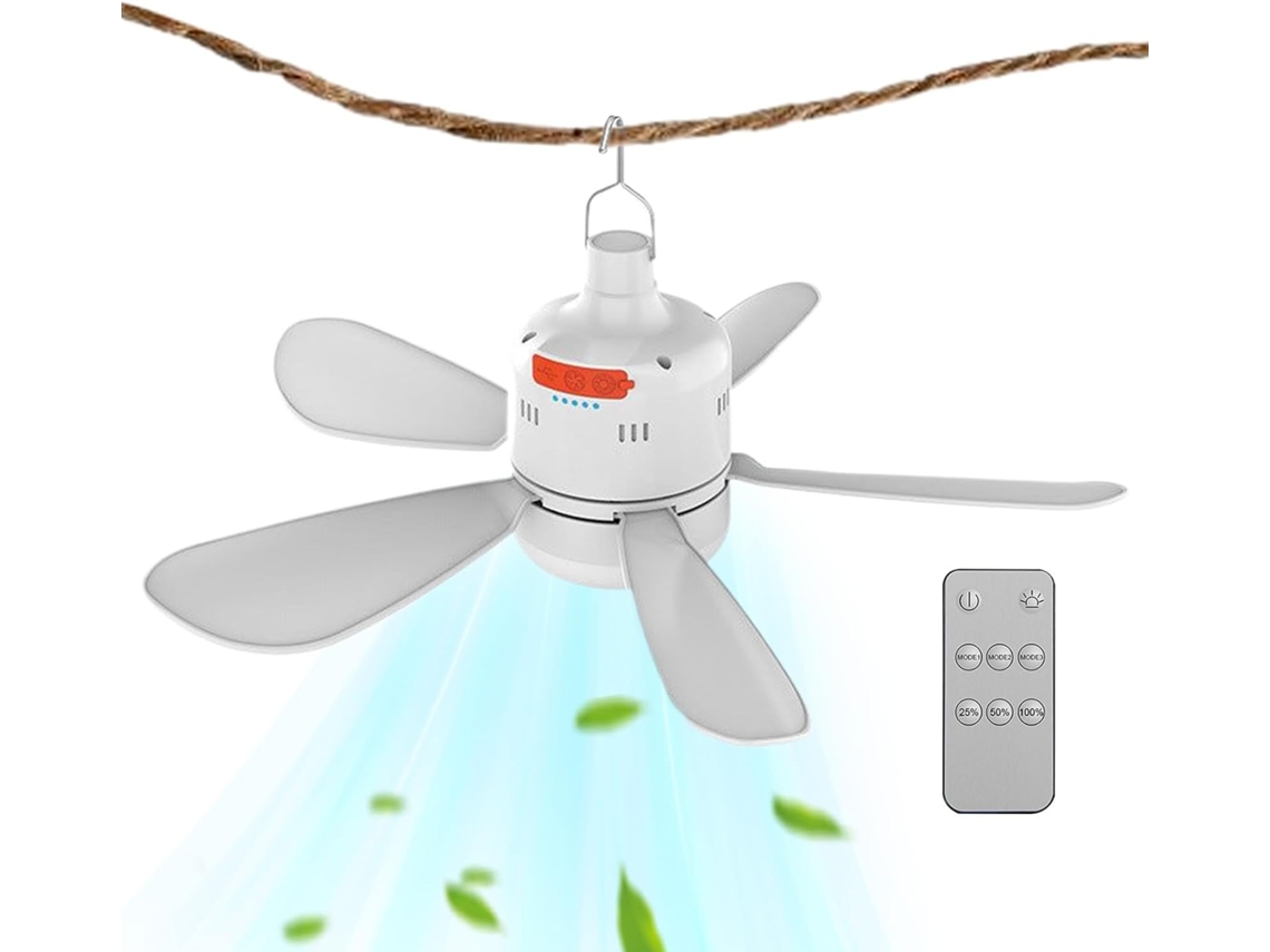 Ventilador De Teto Com Luzes, Controle Remoto E Gancho Extensor, 3