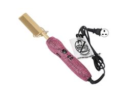 2026 peine Plancha de Cabelo com Cristais de Rhinestone Aquecimento Rápido Plugue Uk 220v Vermelho Rosa
