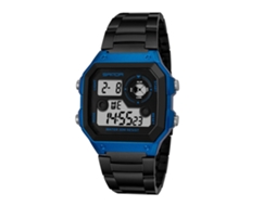 Relógio Digital Multifuncional Sanda Resistente À Água 30m Led Esportivo Preto+azul