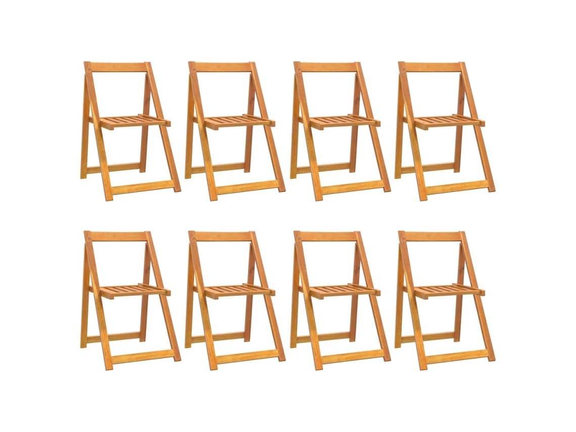Maison Exclusive - Cadeiras De Jardim Dobráveis 8 Pcs Madeira De Acácia Maciça