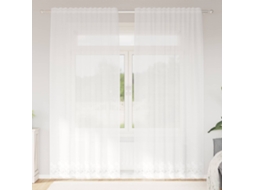 Vidaxl Cortina De Renda Com Cortinas Branco 240 X 150 Cm Poliéster