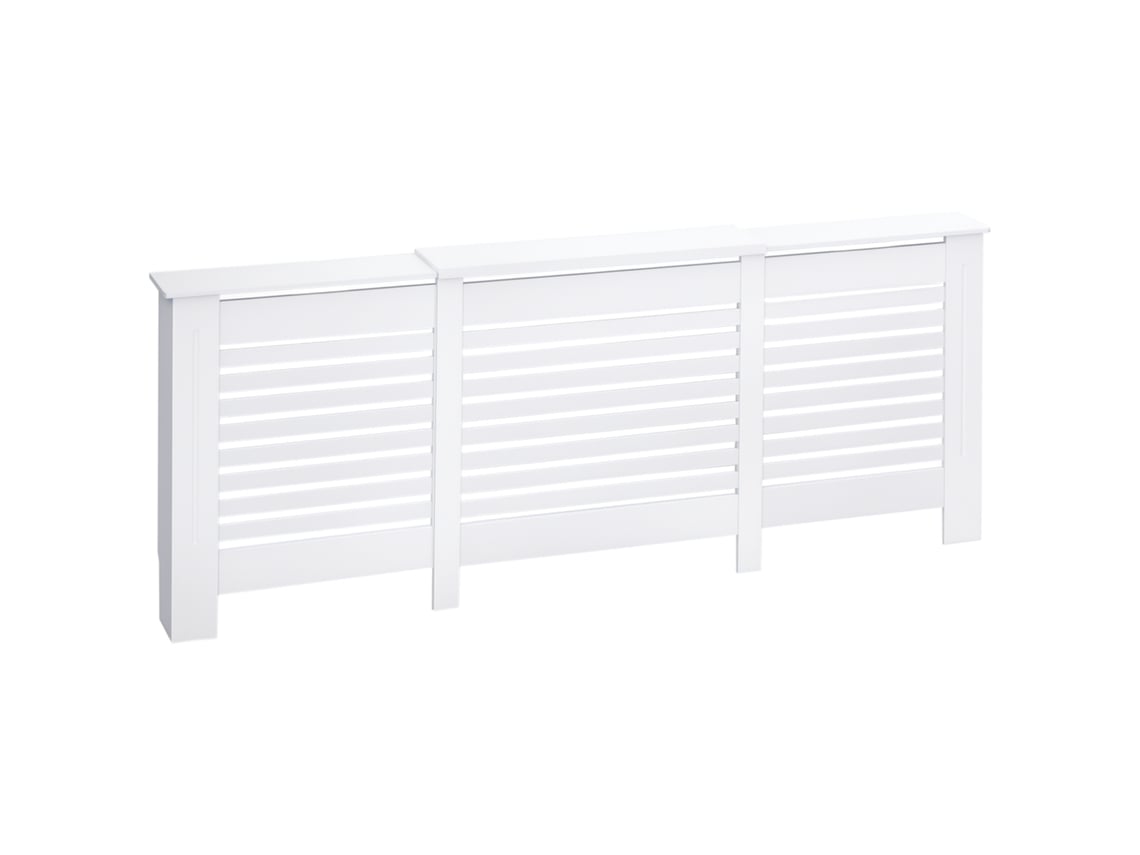 Cobertura radiador ajustável MDF 202x19x82,5cm branca VELTRIX
