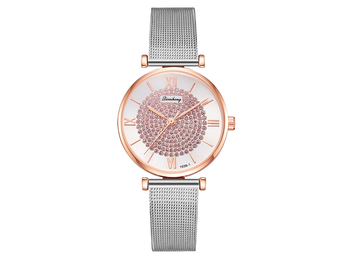 Relógio de Quartzo de Luxo com Estilo Personalidade Casual Moda Presente (rosa)