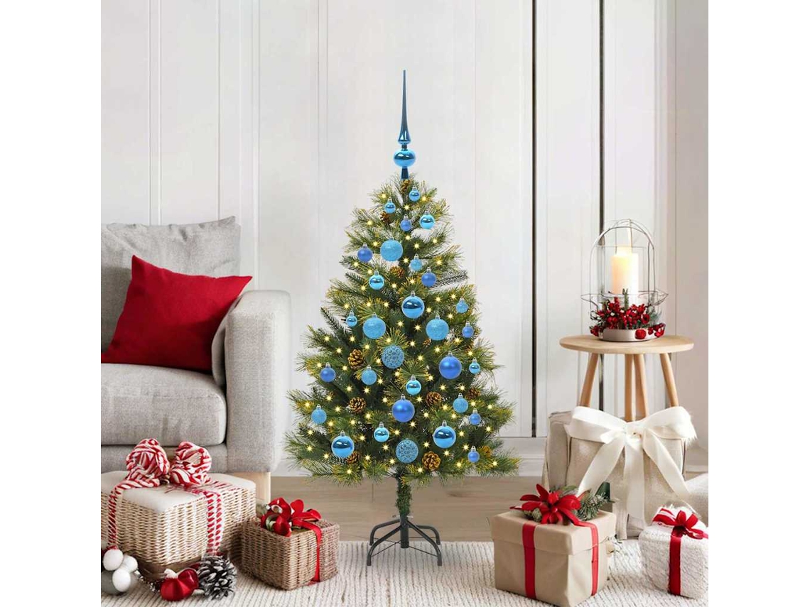 Vidaxl Árvore De Natal Artificial Articulada Com Cones Verde 120 Cm
