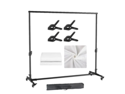 Suporte De Fundo, Altura Ajustável, Design Móvel, 2x3 Branco