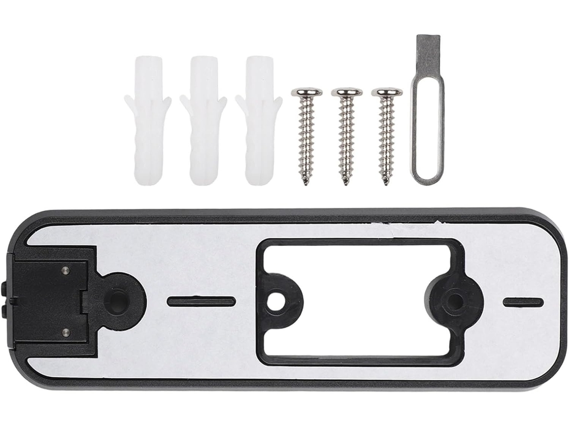 Placa traseira de substituição Campainha com conjunto de 3 furos, em ABS preto, para uso externo.