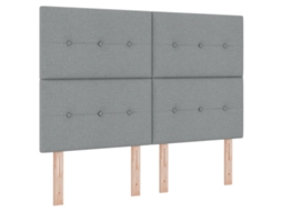 Conjunto 1 Cama Box Vidaxl Cinzento-claro Tecido (140 X 190 Cm)