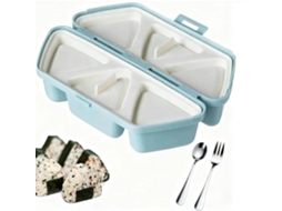 Molde Arroz 6 Em 1 – Molde Sushi – Forma Bolas Arroz – Utensílio Cozinha – Pp – Azul