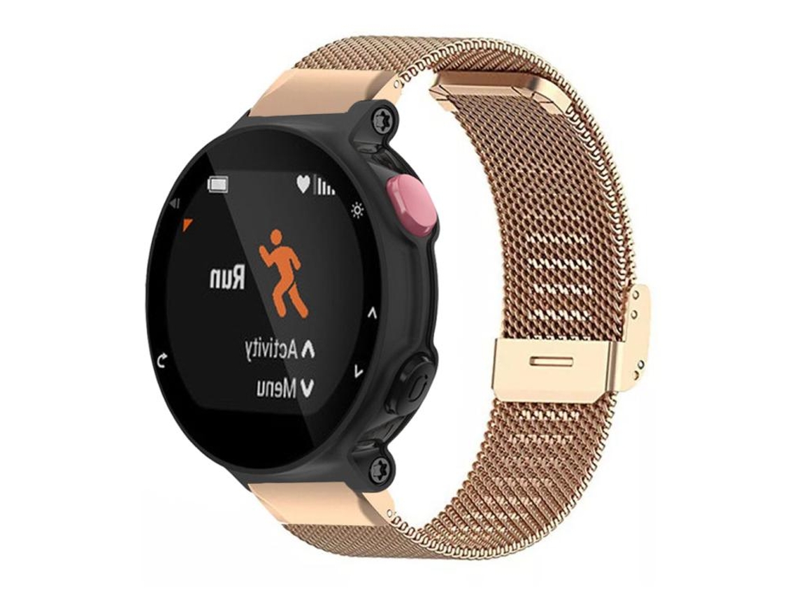 Bracelete para Garmin Forerunner 220 / 735 / 735xt / 230 / 235 metal Milanês ouro rosa XIAOMOYU (20mm)