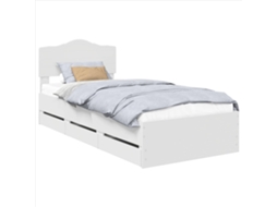 Estrutura de Cama Branco 90 X 200 cm Madeira de Engenharia