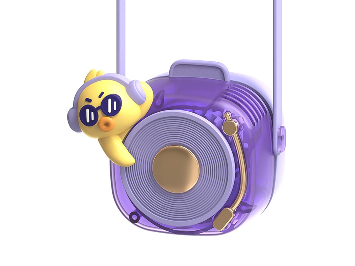 Ventilador de Pescoço Sem Lâmina Usb 3 Velocidades Roxo