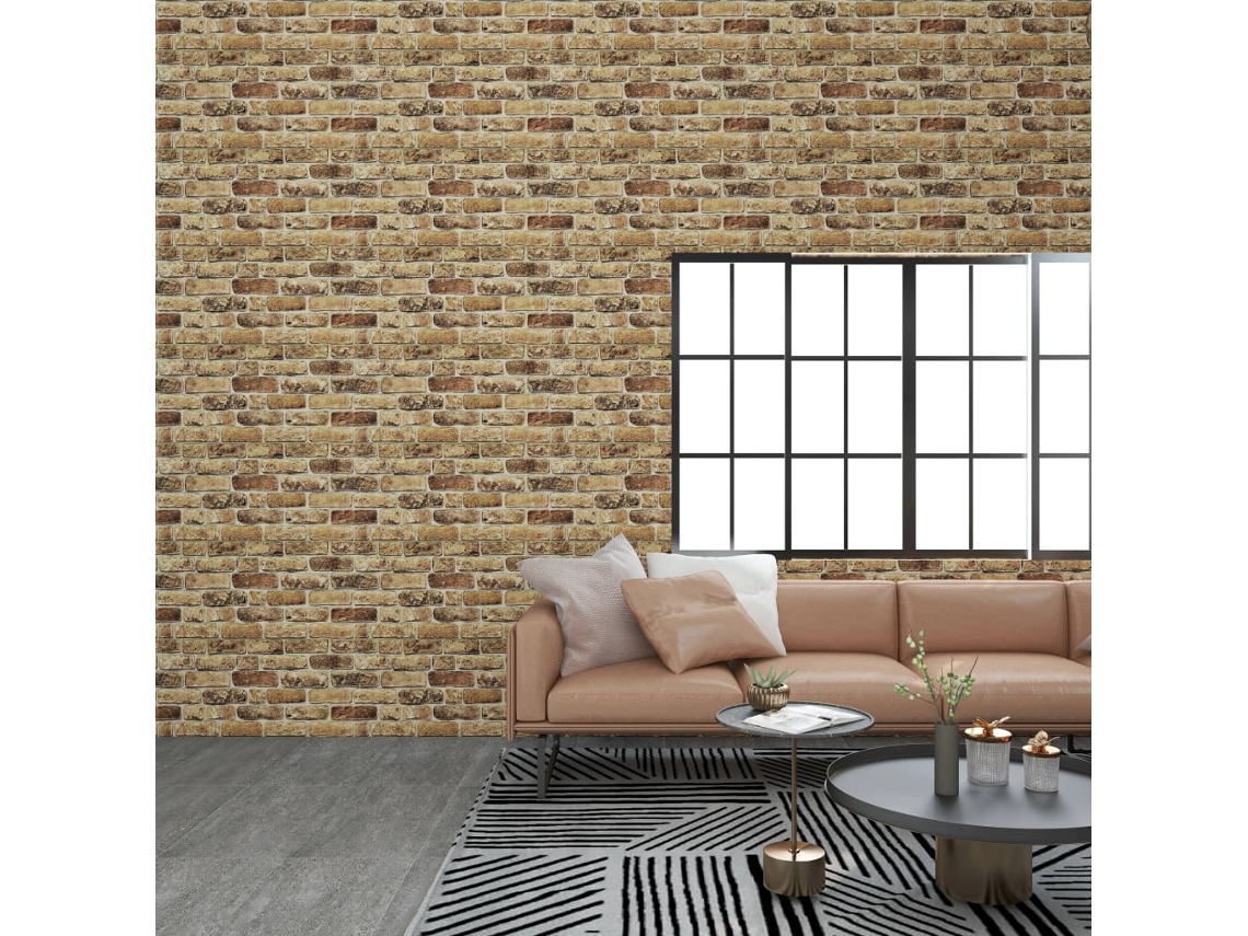 Conjunto 10 Painéis De Parede 3d Vidaxl Castanho Poliestireno (100 X 50 Cm)