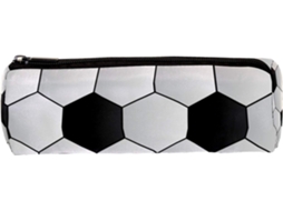 Porta-lápis texturizado com tema de futebol, organizador de mesa, item essencial para escola e escritório.