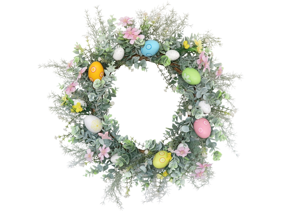 Guirlanda decorativa de páscoa com planta artificial para porta de feriado LAXISCREED