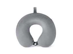 Travesseiro Cervical Portátil em Espuma Viscoelástica Formato U para Viagens, com Suporte Cervical, Cor Cinza AQUAFORGE