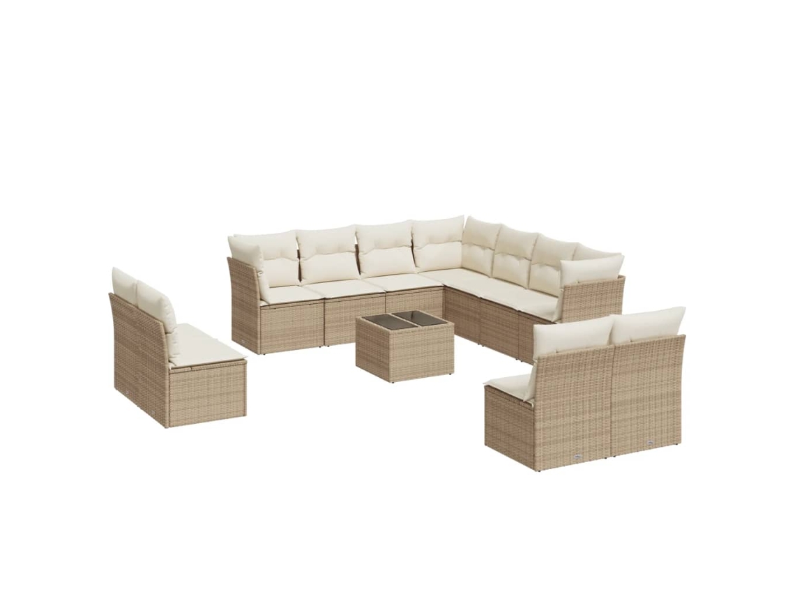 Garden Sofa Set, Garden Sofa Sets Vidaxl Bege Rattan / Vime (n/a)