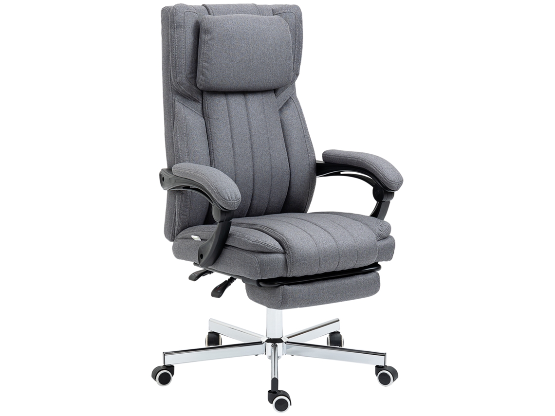 Cadeira de massagem 65x61x101-113cm, 6 pontos, vibração, reclinável, ajustável altura, cinza S/MARCA