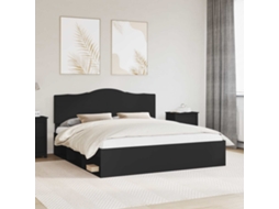 Vidaxl Estrutura da Cama Preto 200 X 200 Cm Madeira de Pinheiro Sólida