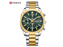 Relógio Masculino Cronógrafo Multifuncional de Seis Ponteiros com Pulseira Quadrada de Aço Relógio de Pulso Elegante MDUG