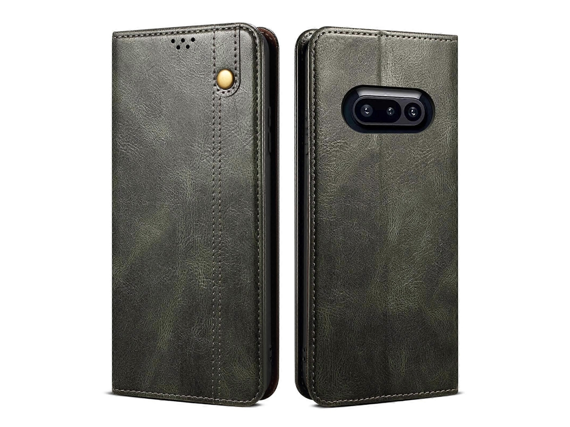 Capa Para Celular Em Couro Texturizado Com Cera De Óleo Crazy Horse Para Iphone 3a (sem Custo Adicional)