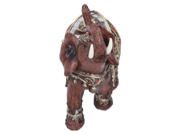Estátua de Elefante de Resina Vermelha, Ornamento de Mesa Moderno 13.5x6x14cm S/MARCA