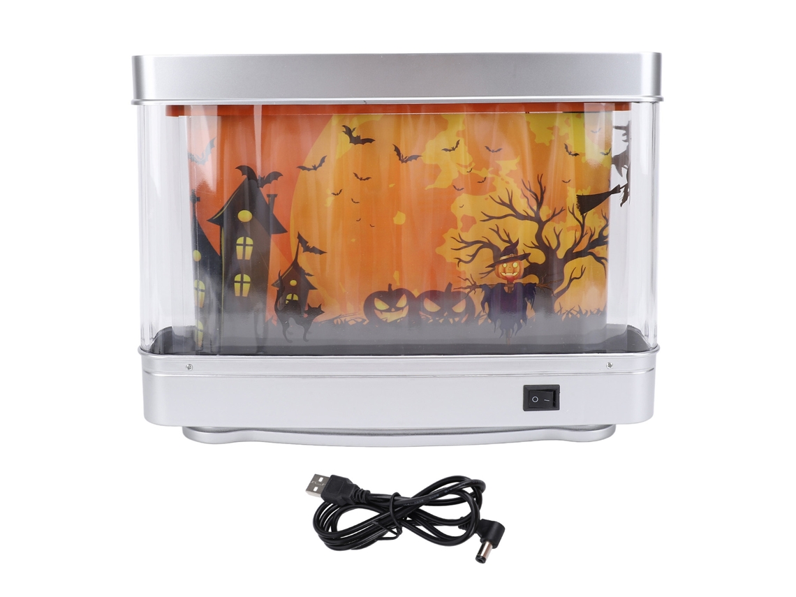 Lâmpada Led Decorativa Bruxa Fantasma Morcego Abóbora para Aquário