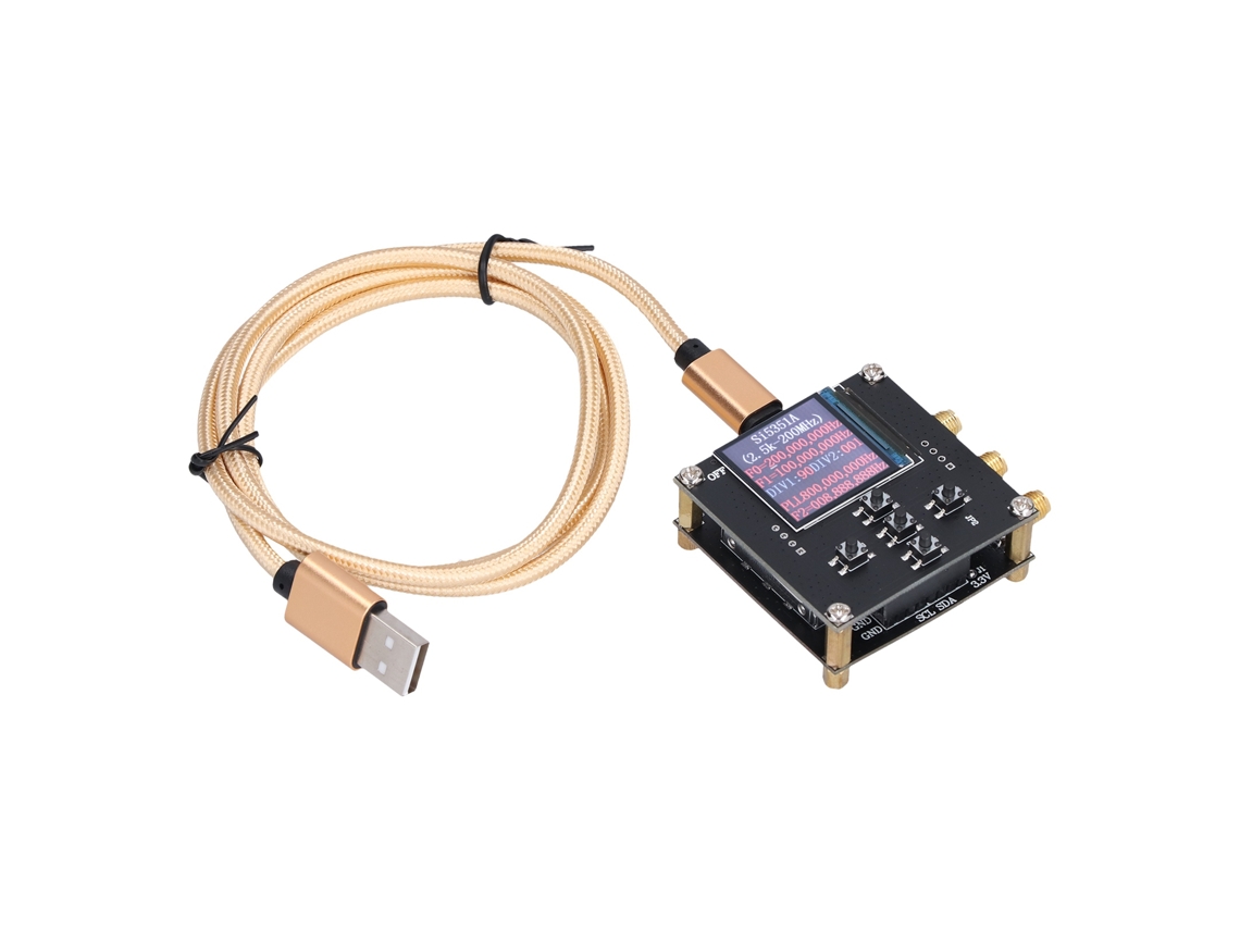 Gerador de sinal de relógio auto protegido si5351a pcb 5v 2.5k 200mhz com tft 1.3 polegadas S/MARCA