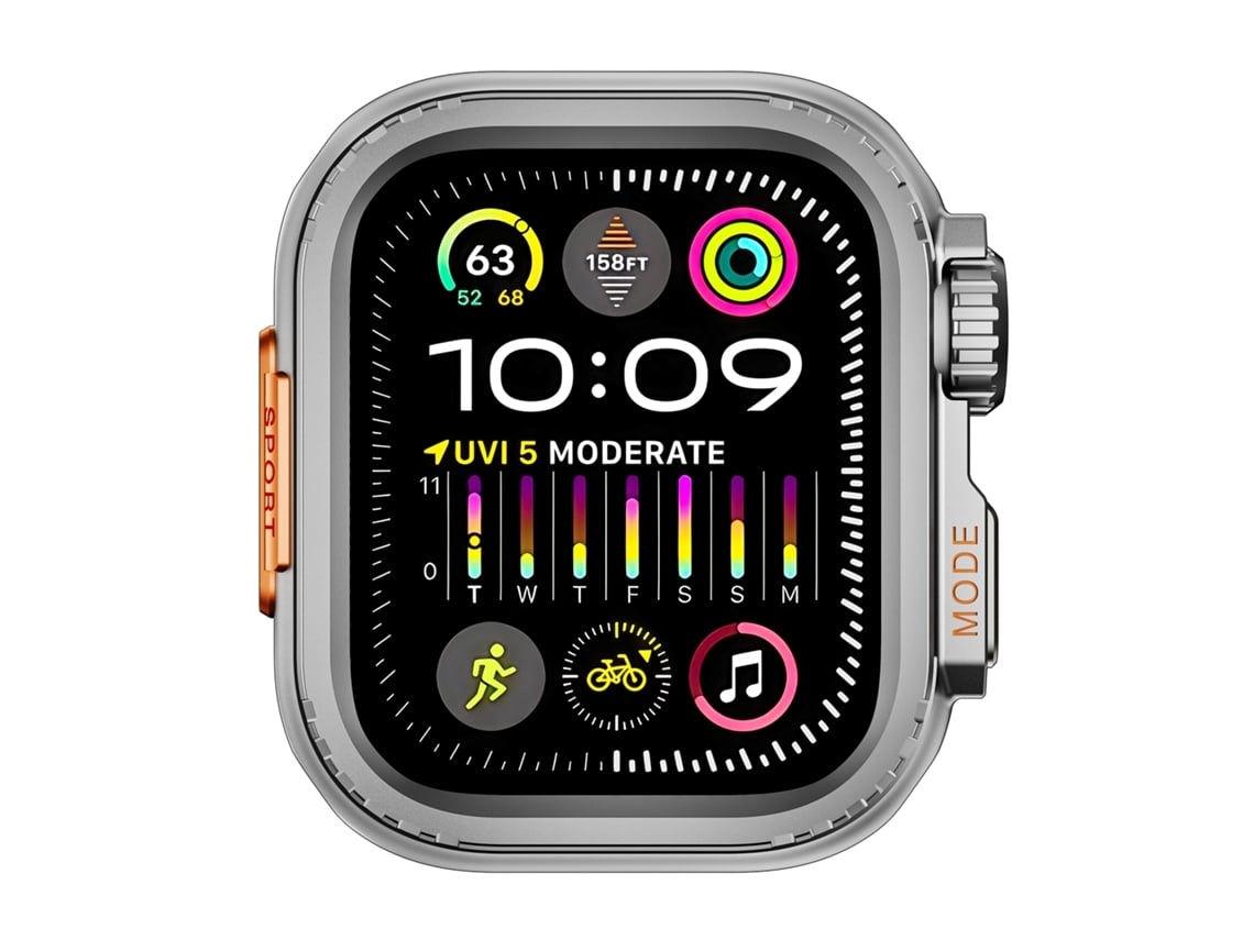 Capa Protetora para Apple Watch Series 9 Cinza 44Mm