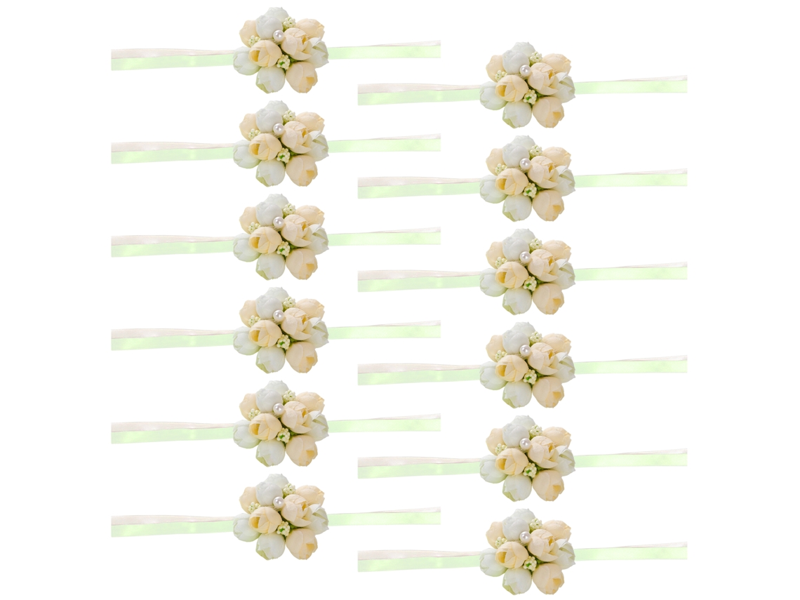 Laxiscreed - Conjunto De 12 Corsages De Pulso E Flores De Mão Para Noivas E Madrinhas