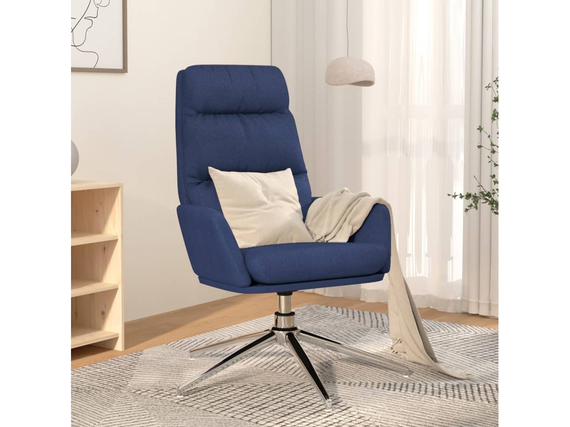 Vidaxl Cadeira De Descanso Tecido Azul