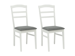 Conjunto 2 Assentos De Jantar Vidaxl Branco Madeira De Seringueira Maciça (36 X 45,5 X 93,5 Cm)