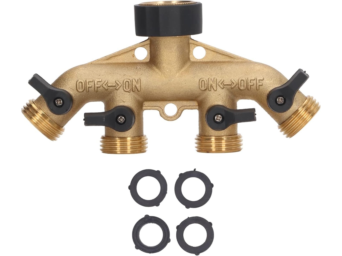 Divisor De Mangueira 4 Vias, Conector Flexível Com Interruptor