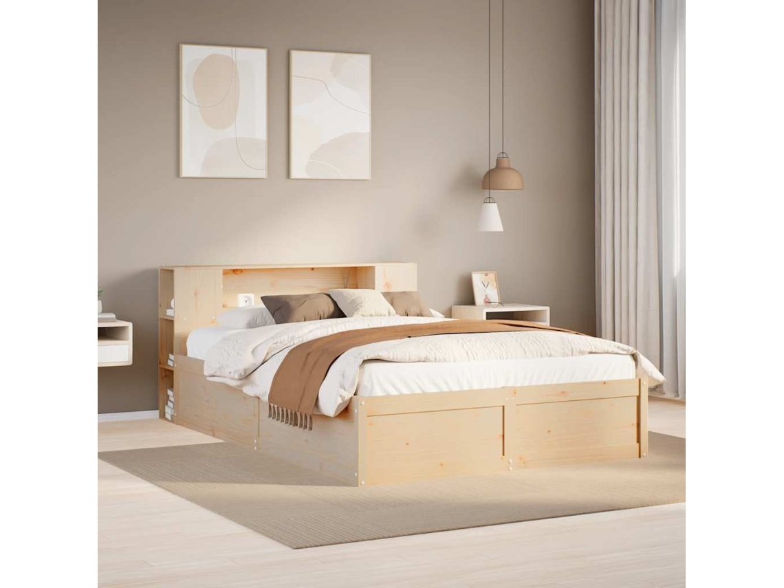 Cama Sem Colchão 120x200 Cm Madeira De Pinho Maciça