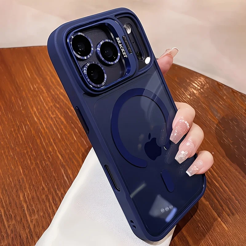 Capa Protetora Com Suporte Magnético Magsafe Para Iphone 16e (azul).
