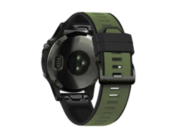 Bracelete Silicone Duas Cores 22Mm para Garmin Fenix 6/Fenix 5/Forerunner 945/Forerunner 935/Marq Exército Verde/Preto
