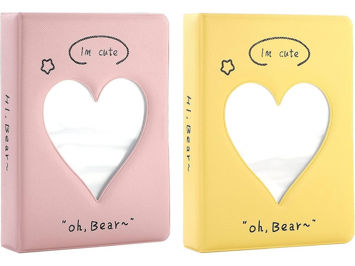 Conjunto de 2 Miniálbuns de Fotos de 7,6 Cm com Porta, Cartões para Fotos, Ideais para Casa, Escritório e Escola BRILVIBERA (3 Polegadas)
