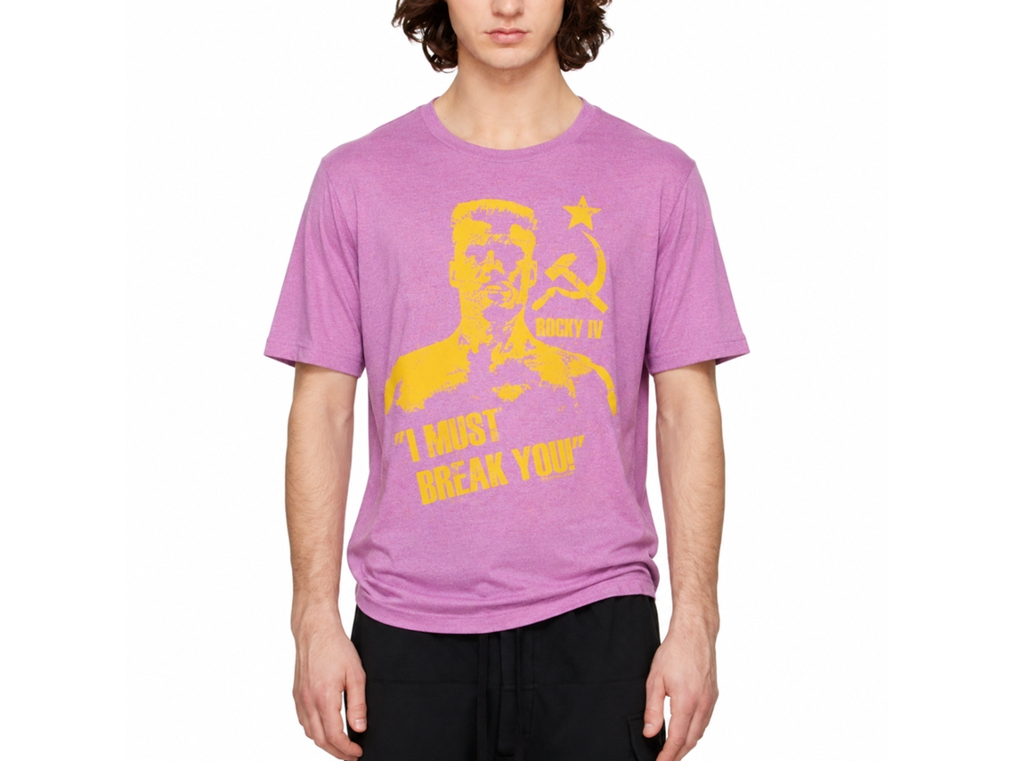 Rockinstone Rocky Movie Break You Heather Neon Purple Adult T-shirt Size:m
