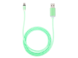 Cabo de dados magnético para iPhone com cabeça reta fluorescente verde EOOCOO