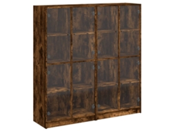 Prateleira com suportes para derivados Madeira Carvalho Defumado 136x37x142 cm MAISON EXCLUSIVE
