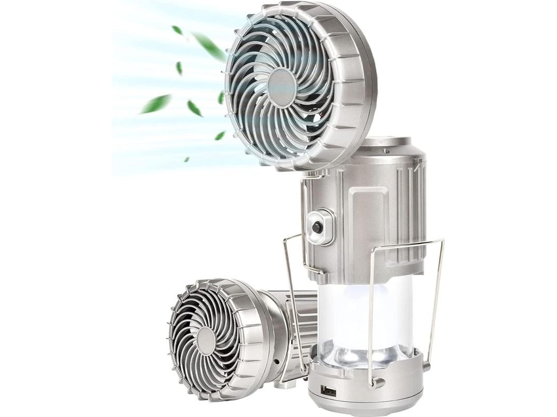 Ventilador Com Lanterna Led Solar Para Camping