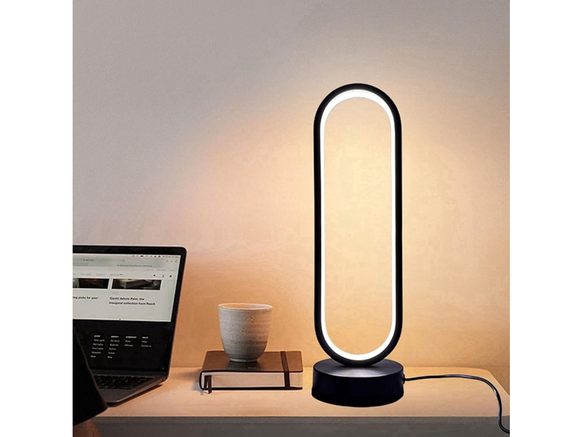 Luminária de mesa oval LED Dilwe, com cabeça de alumínio e intensidade ajustável, luminária decorativa.