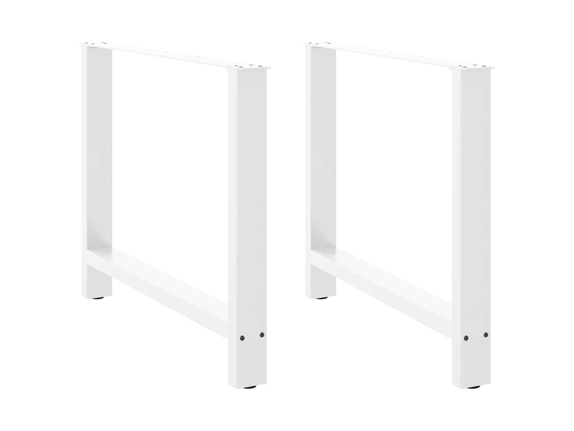Vidaxl Pés Para Mesa De Jantar , 2 Peças, 90x (72-73) Cm, Branco, Aço
