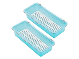 Lurelia Caixa Para Talheres, 2 Peças, Em Plástico, Para Gaveta De Cozinha, 27 X 11,5 X 6,5 Cm, Azul
