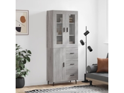 Vidaxl Armário Alto 69,5x34x180 Cm Derivados De Madeira Sonoma Cinza