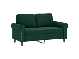 3 Pcs Conjunto de Sofás com Almofadas Veludo Verde escuro SYFAX