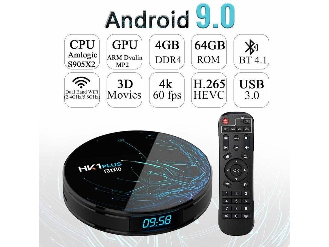 Box Smart TV YDCY HK1PLUS 727XW (Android 4K Ultra HD 4 GB RAM WiFi) Worten.pt