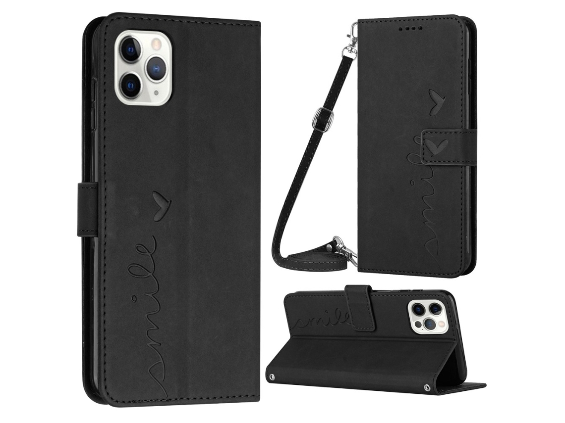 Capa Pega Para Iphone 14 Pro Pele Sintética Preto